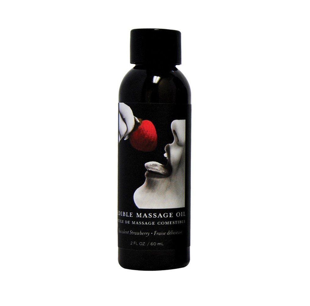 Earthly Body Edible Massage Oil-Strawberry 2oz